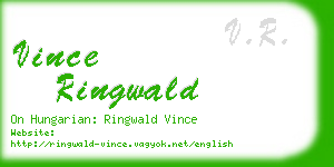 vince ringwald business card